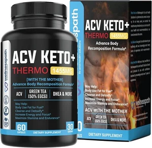 ACV Keto Supplements, Mothers Apple Cider Vinegar (1455 Mg) Pills for Metabolism - Picture 1 of 11