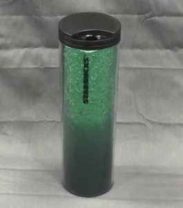 2019 Starbucks Christmas Holiday 16 Oz Tumbler Green Glitter Ombré Hot Cold Cup - Picture 1 of 12