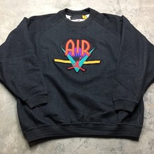 90s VTG NIKE AIR JORDAN 7 8 Sweatshirt XL Flight Wings Jumpman OG Aqua Hare