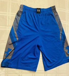 Under Armour Shorts Boys Large Blue Loose Fit Youth Basketball Dri Fit - Picture 1 of 5