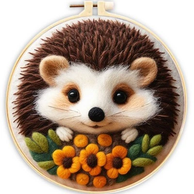 Forest Animal Wool Needle Felted, Felting With Frame Kit Gifts For Mom Girls - Image 1 of 4