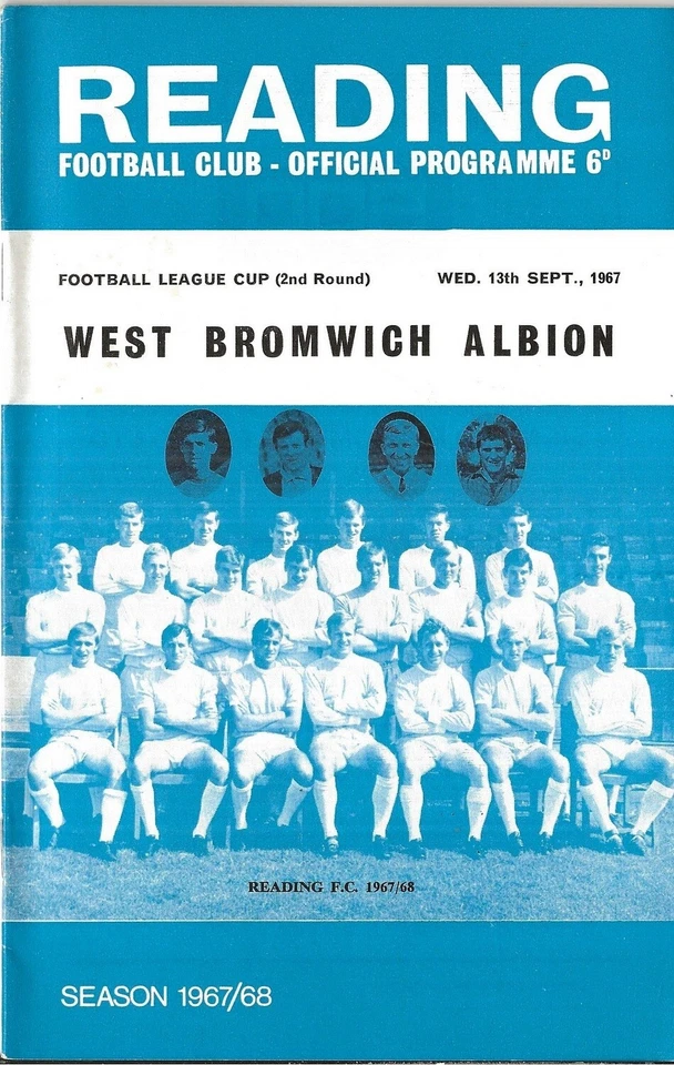 Football Programme READING v WEST BROMWICH ALBION Sept 1967 FLC - Image 1 of 1