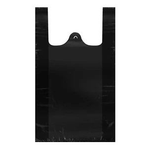 T Shirt Bags Grocery Plastic With Handles Shopping Bulk Restaurant Bags 12 X... - Picture 1 of 8