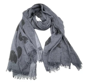 Unisex Fransen Schal grau Baumwolle Viskose lang rechteckig 72 x 40 Zoll - Bild 1 von 11