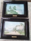 Antique Framed X 2 Japanese Water-Colour Prints Signed Jules Sarto