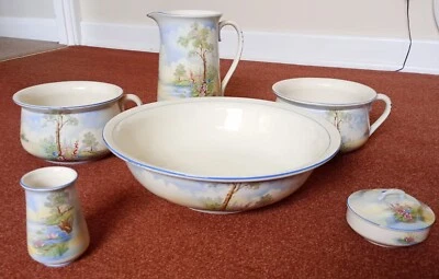 Vintage Falcon Ware Washbasin set with floral motif. - Image 1 of 4