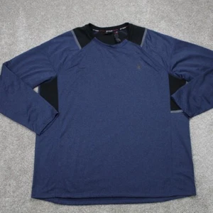 Spyder Active Shirt Mens 2XL XXL Blue/Black Polyester Stretch L/S Pullover - Picture 1 of 10