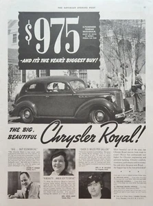Chrysler Royal Car 1938 anuncio de colección The big beautiful - Imagen 1 de 1