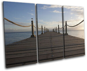 Pier Ocean Landscapes TREBLE DOEK WALL ART foto afdrukken