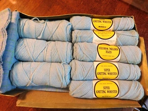 MILLIKEN WORSTED 100% WOOL YARN, 8 SKEIN PLUS MATCHED FABRIC.708 DYE LOT - Picture 1 of 7