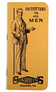 Bloc de notas y calendario publicitarios Sondheim's 1928 para hombre Outfitters lectura PA - Imagen 1 de 4