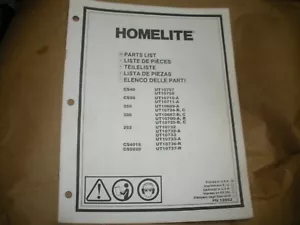 Homelite Kettensäge Teileliste MANUELL CS40,CS50,250,300,252,CS4018,5020, #18952 P1 - Bild 1 von 1