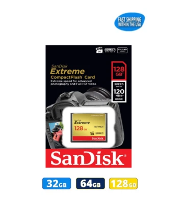 Sandisk Compact Flash Extreme & Extreme Pro Memory Cards for Nikon DSLR Cameras - Image 1 of 4