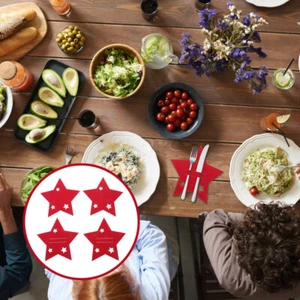 12 Pcs Christmas Cutlery Set With Five Pointed Star Spotted Tableware - Picture 1 of 17