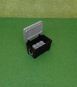 ⭐BLACK & SILVER cooler SUMMER outdoors BBQ backyard CAMPING beach 1/6 for BARBIE - Bild 1 von 4