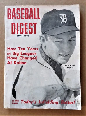 Detroit Tigers Al Kaline Program June 1963 Baseball Digest ! - Image 1 of 4