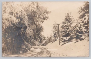Postcard RPPC 1911 Snow Covered Country Road - Picture 1 of 2