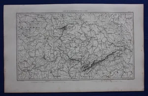 antike Originalkarte, DEUTSCHLAND,FRANKFURT,LEIPZIG,BÖHMEN, PRAG, Dufour, 1859 - Bild 1 von 3