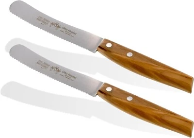 Otto Herder 2er Set Buckelsmesser Solingen mit Welle, Frühstücksmesser 22,2 cm - Bild 1 von 4