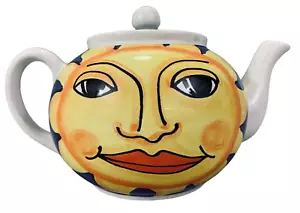 Starbucks rare collectible hand painted Italy by Ciao sun moon stars teapot - Picture 1 of 12