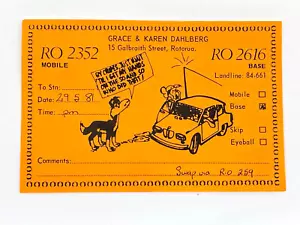 Vintage QSL Karte Amateurfunk CB Amateurfunk Grace Karen Dahlberg Neuseeland RO 2352 - Bild 1 von 2