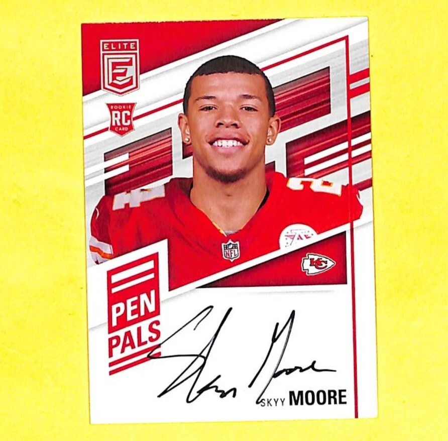 2022 Donruss Elite Skyy Moore Pen Pals Auto Autograph Rookie Card Chiefs  - Image 1 of 1