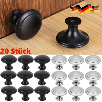 20 STK Möbelknöpfe Rund Möbelgriffe Schrankknopf Möbelknäuf Tür Knopf Edelstahl - Bild 1 von 4