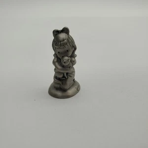 1983 Joan Anglund Little Gallery Hallmark Girl with Kitten Pewter Figurine - Picture 1 of 7