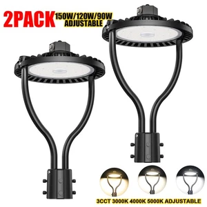 2PACK 150W Post Top LED Circular Area Lights Pathway Pole Light for Street Yard - Picture 1 of 12