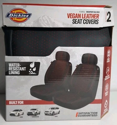 Dickies 2-Piece Rockport Seat Covers, Front Seat Covers for Cars, Black/Red - Image 1 of 4