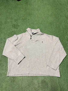 Polo Ralph Lauren Herren Pullover Schalkragen Pulli 2XL Grau Preppy Vintage Markiert - Bild 1 von 12