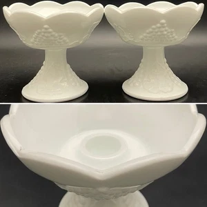 Candelabros/candelabros Indiana Glass Colony Cosecha Uva Leche Vidrio c1970s - Imagen 1 de 15