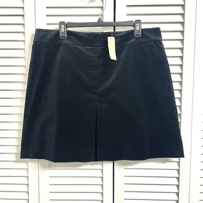 NWT J. Crew Women’s Pleated A Line Black Mini Skirt in Velvet Lined Sz 16 BB438 - Image 1 of 4