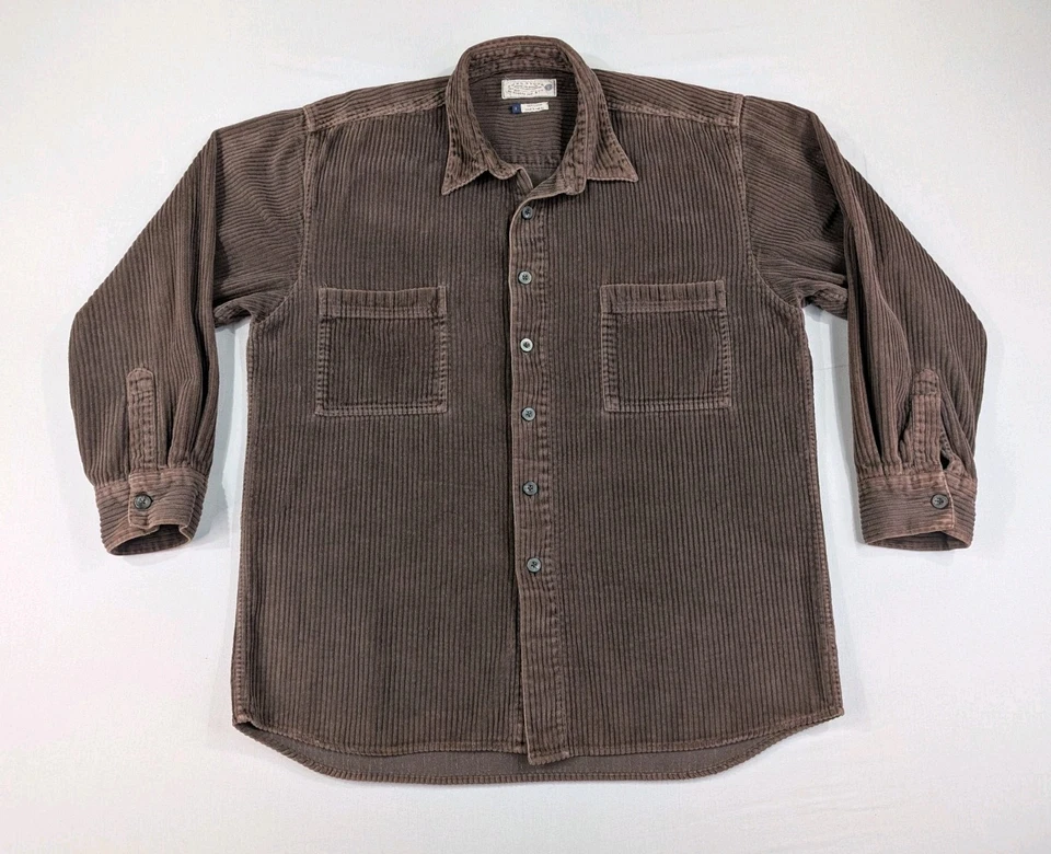 Vintage Nordstrom Pure Stuff Shirt Jac Adult Large Brown Whale Cord Button Up - Image 1 of 4