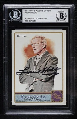 BAS 2011 Topps Allen & Ginter's Lou Holtz #3 Authentic Auto Rookie RC - Image 1 of 2