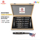 NEW Adjustable Hand Reamers  Set 9 Pcs A- I H4- H12 15/32" to 1 3/16" HSS USA