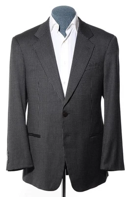 42R Armani Collezioni Gray Birdseye Check Italian Wool/Rayon Sport Coat Blazer L - Image 1 of 4
