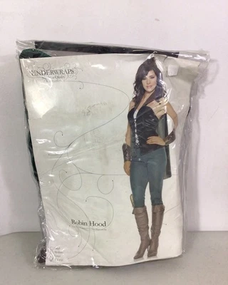 Robin Hood Halloween Costume Top, Cape, Wrist Cuffs, Pants & Hat Womens XL - Image 1 of 4