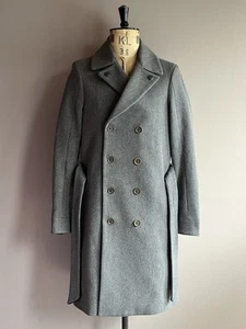 Diesel Black Gold Overcoat Men’s Size M Grey Wool Great Coat Belted Long - Picture 1 of 17