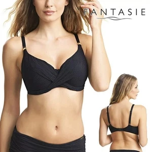 đź–¤Fantasie Ottawa Underwired Full Cup Bikini Top Black Size UK 38E - Picture 1 of 4