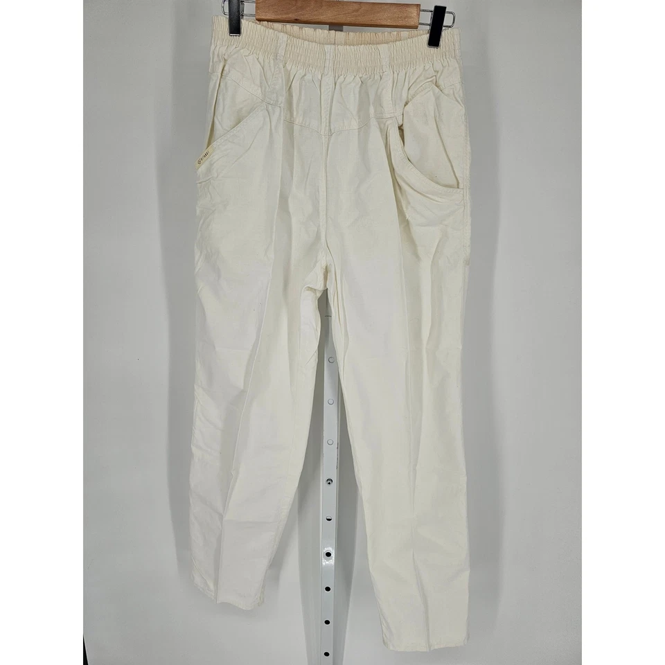 Gitano Women's Straight Leg Cotton White high Rise Elastic Waist Pant Size 16 - Image 1 of 4