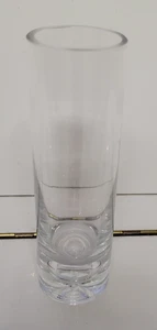 1 CLEAR GLASS KROSNO CYLINDER VASE THICK BOTTOM WITH BUBBLE 8 INCHES - Picture 1 of 6