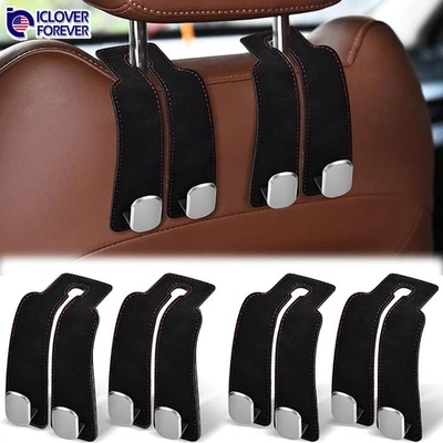Ganchos de almacenamiento para respaldo de asiento de automóvil de 2/4 piezas reposacabezas automático monedero bolsas soporte para colgar de cuero Foto 1 de 4