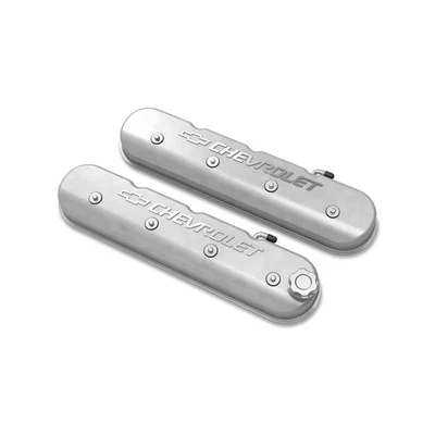 Крышка клапана высотой 241-400 LS с логотипом галстука-бабочки/Chevrolet — натуральная обработанная отделка - Изображение 1 из 4