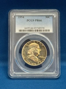 1954 Franklin Half Dollar PCGS PR66 – Brilliant 90% Silver Proof Coin - Picture 1 of 4