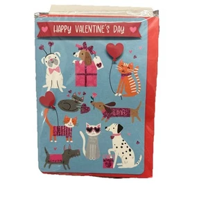 Lot (10) 10x Voila 3-D Pets Cats Dogs Animals Valentines Day Cards/Envelopes #8 - Picture 1 of 4