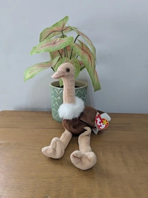 Ty Beanie Babies - Stretch Ostrich 1997 **RARE, ERRORS** (Retired, Baby) - Image 1 of 4