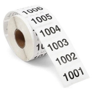 Live Show Number Stickers 1001 to 2000, Inventory Labels (1000 Pack) - Picture 1 of 7