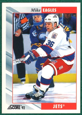 Mike Eagles -  1992-93 Score #345 - Winnipeg Jets Hockey Card - Image 1 of 2