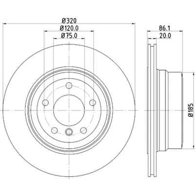 Rotor de freno de disco Hella Pagid 355119202 para modelos BMW seleccionados 06-10 Foto 1 de 4
